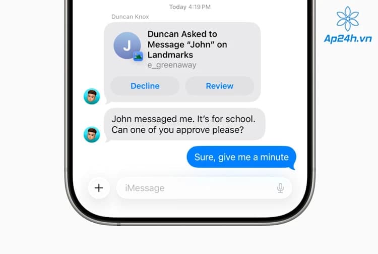 Apple ra mắt tính năng kiểm soát liên lạc mới cho trẻ em trên iOS 26